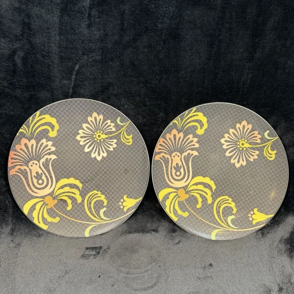 Noritake Swing 9337 Dinner Plate Black Pink Yellow Floral Replacement 10 1/2”